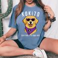 古希祝い 犬 ゴールデン レトリバー サングラス 父 男性 女性 母 犬好き 70歳 おもしろ レディースオーバーサイズコンフォートTシャツ Blue Jean