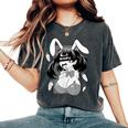 Ahegao Lewd アニメ 顔とウサギの女の子 コスチューム オタク用 レディースオーバーサイズコンフォートTシャツ Pepper