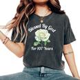 Blessed By God For 107 Yeasオールドローズフラワー 107歳の誕生日 長袖tシャツ レディースオーバーサイズコンフォートTシャツ Pepper