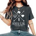 Horse Girl Wild And Free Arrow 馬好き乗馬tシャツ レディースオーバーサイズコンフォートTシャツ Pepper