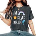 I'm Dead Inside Happy Rainbowunshine Dolphin ファニーtシャツ レディースオーバーサイズコンフォートTシャツ Pepper