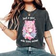 Just A Girl Who Loves アニメ カワイイ漫画 日本語 長袖tシャツ レディースオーバーサイズコンフォートTシャツ Pepper