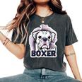 I Love My Boxer Dog Mom Dad Kawaii Dog Doodles ボクサー 犬 レディースオーバーサイズコンフォートTシャツ Pepper