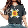 Quilters クラシック風防キルトブロック 花柄パッチワーク レディースオーバーサイズコンフォートTシャツ Pepper