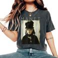 エドゥアール・マネ スミレの花束とベルテ・モリゾ レディースオーバーサイズコンフォートTシャツ Pepper