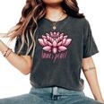 ピンクの蓮の花 曼荼羅 レディースオーバーサイズコンフォートTシャツ Pepper