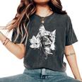 マグノリアの花と美しい猫 レディースオーバーサイズコンフォートTシャツ Pepper