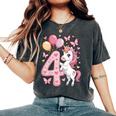 ユニコーン 4 誕生日 女の子 4 歳 馬 わたしは 4 レディースオーバーサイズコンフォートTシャツ Pepper