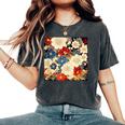 日本のヴィンテージ花柄着物 レディースオーバーサイズコンフォートTシャツ Pepper