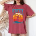 50歳の誕生日 レトロ バドミントン 50歳 男性 女性 レディースオーバーサイズコンフォートTシャツ Crimson