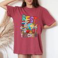 Best Teacher I Love My Teacher Ever Best Teacher レディースオーバーサイズコンフォートTシャツ Crimson