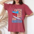 Catch The Blue Waveurfing Democrat Donkey Midterm Election レディースオーバーサイズコンフォートTシャツ Crimson