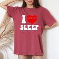 I Loveleep Heart Naps Lazy Relaxing For Men レディースオーバーサイズコンフォートTシャツ Crimson
