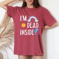 I'm Dead Inside Happy Rainbowunshine Dolphin ファニーtシャツ レディースオーバーサイズコンフォートTシャツ Crimson