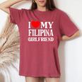 I Love My Filipina Girlfriend デザイン Best Boyfriend レディースオーバーサイズコンフォートTシャツ Crimson