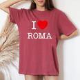 I Love Roma Graphic Novelty & Cool s レディースオーバーサイズコンフォートTシャツ Crimson