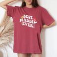 Retro Groovy Best Maddie Ever ファーストネーム 母の日 女の子 レディースオーバーサイズコンフォートTシャツ Crimson
