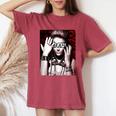 Trendy Floral Beast Girl Photo レディースオーバーサイズコンフォートTシャツ Crimson