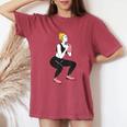 ボディービルダー 脚の日 女の子 ケトルベル フィットネス ボディービル レディースオーバーサイズコンフォートTシャツ Crimson