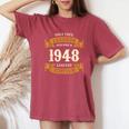 ヴィンテージ 1948 ギフト 男性 女性 長寿祝い 1948年生まれ 還暦祝い ユニークな誕生日プレゼント レディースオーバーサイズコンフォートTシャツ Crimson