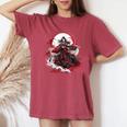 女の子 刀 刀 侍 ヴィンテージ 戦闘機 レトロ デザイン レディースオーバーサイズコンフォートTシャツ Crimson
