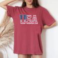 米国 愛国的なアメリカ国旗 男性 女性 キッズ 男の子 女の子 Us レディースオーバーサイズコンフォートTシャツ Crimson