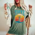 50歳の誕生日 レトロ バドミントン 50歳 男性 女性 レディースオーバーサイズコンフォートTシャツ Moss