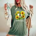 88歳 祝福された愛されたひまわりの花 ハート 88歳の誕生日 レディースオーバーサイズコンフォートTシャツ Moss