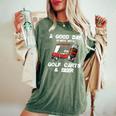 A Good Daytarts With Golf Carts And Beer 面白いゴルフ レディースオーバーサイズコンフォートTシャツ Moss