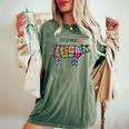 Beef Meat Cuts Line Art Butcher Cut Illustration Graphic レディースオーバーサイズコンフォートTシャツ Moss