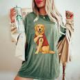 Golden Retriever I Love Mom Mother's Day Dog Lover Women's Oversized Comfort T-Shirt Moss Golden Retriever I Love Mom Mother's Day Dog Lover Women's Oversized Comfort T-Shirt Moss