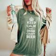 Keep Calm And Drink Craft Beer Beer Lover レディースオーバーサイズコンフォートTシャツ Moss