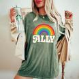 Lgbtq Ally Pocket Retrointage Gay Pride Lgbt Rainbow Flag レディースオーバーサイズコンフォートTシャツ Moss