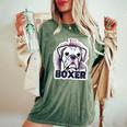 I Love My Boxer Dog Mom Dad Kawaii Dog Doodles ボクサー 犬 レディースオーバーサイズコンフォートTシャツ Moss