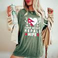 I Love My Hot Nepali Wifepouses Nepal Flag レディースオーバーサイズコンフォートTシャツ Moss