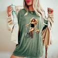 Pinup Girl 自転車 乗馬 サイクリスト ヴィンテージ レディースオーバーサイズコンフォートTシャツ Moss