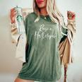 Raise A Hallelujah Christian Faith レディースオーバーサイズコンフォートTシャツ Moss