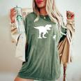 T-Rex Walking Jack Russel Divertente Cane Mamma Papà Dinosauro Trex T-shirt comoda oversize da donna Moss