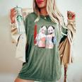 Waifu セクシー アニメ 女の子 メガネ 角 和風 レディースオーバーサイズコンフォートTシャツ Moss