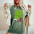 キッズ エイトバースデーサッカー 8歳の男の子 女の子 レディースオーバーサイズコンフォートTシャツ Moss