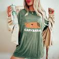 キッズ カピバラ シャツ 男の子 女の子 レディースオーバーサイズコンフォートTシャツ Moss
