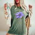 クレマチス 花 ボタニカル パープル フラワー レディースオーバーサイズコンフォートTシャツ Moss