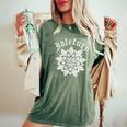 バック プリントを見る Idle Fury Mandala 白いマンダラ タトゥー アート レディースオーバーサイズコンフォートTシャツ Moss