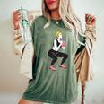 ボディービルダー 脚の日 女の子 ケトルベル フィットネス ボディービル レディースオーバーサイズコンフォートTシャツ Moss