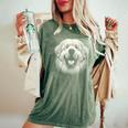 女性と男性のためのグレート ピレニーズ犬の顔のアート デザイン レディースオーバーサイズコンフォートTシャツ Moss