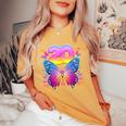 20 歳の誕生日、女の子 20 歳、蝶、数字 20 レディースオーバーサイズコンフォートTシャツ Mustard