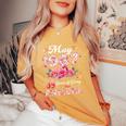 39歳 1987年5月 花柄 39歳 誕生日 男性 女性 レディースオーバーサイズコンフォートTシャツ Mustard