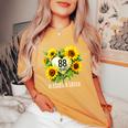 88歳 祝福された愛されたひまわりの花 ハート 88歳の誕生日 レディースオーバーサイズコンフォートTシャツ Mustard