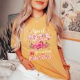 91歳 1935年4月 花柄 91歳 誕生日 男性 女性 レディースオーバーサイズコンフォートTシャツ Mustard