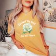 Blessed By God For 107 Yeasオールドローズフラワー 107歳の誕生日 長袖tシャツ レディースオーバーサイズコンフォートTシャツ Mustard
